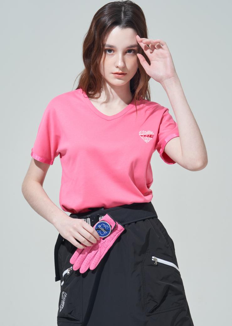 Blue Dot V-Neck Short Sleeve T-Shirt_Pk 85