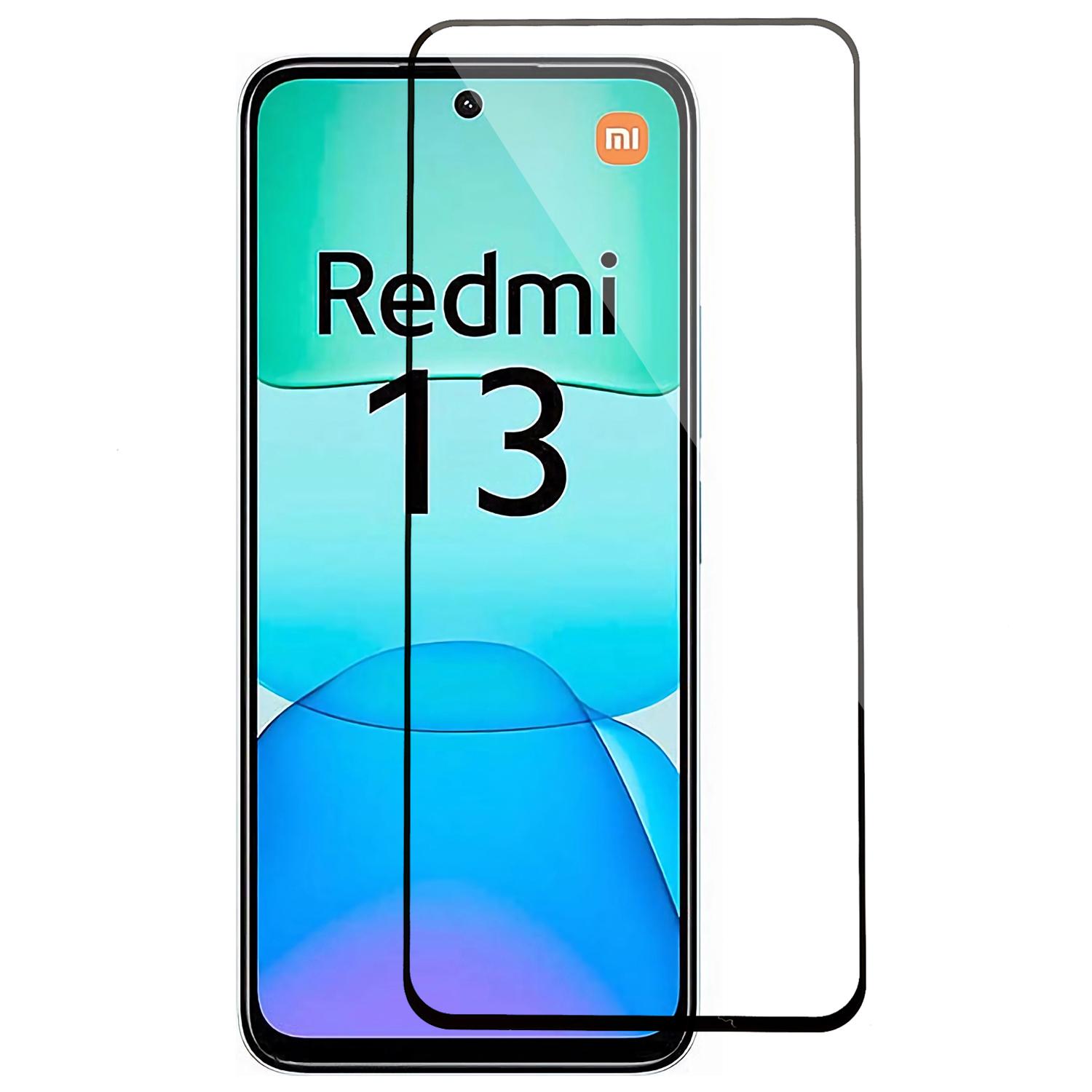 

For Xiaomi Redmi 13 5G/13 4G Tempered Glass Full Screen Protector Full Glue Silk Printing Screen Film Type A