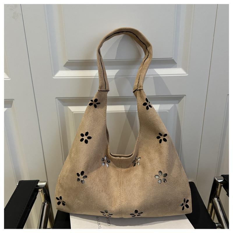 

New fashion tote bag temperament retro hollow shoulder bag autumn and winter versatile casual handbag bag хакі