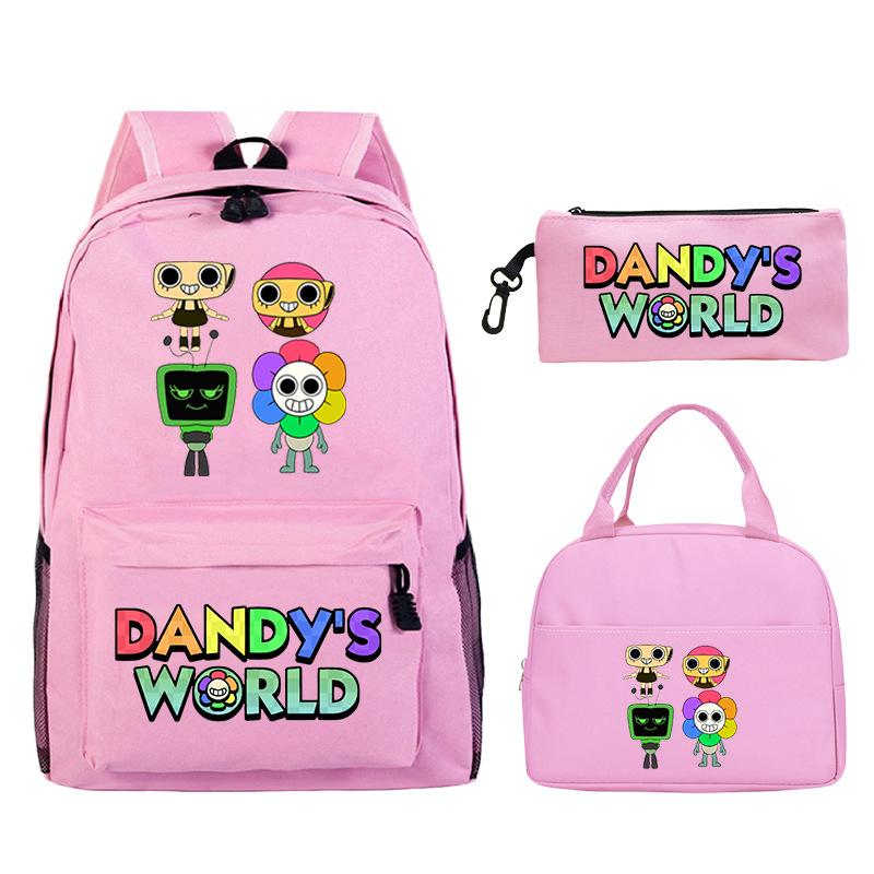 Dandy's world cartoon print fashion children's schoolbag set cross-border leisure student backpack three-piece set