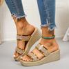 Women Wedges Sandals Platform Slippers Sexy Open Toe Women Shoes Shiny High Heels Women Shoes Sandalias De