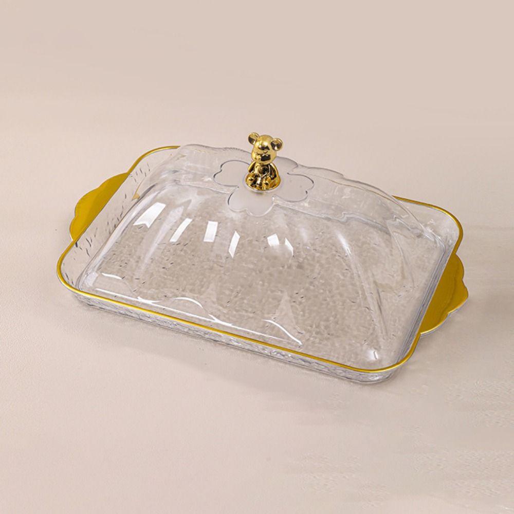 Plastic Snack Tray with Lid Storage Display Plate Kitchen Organizer Candy Storage Box Party