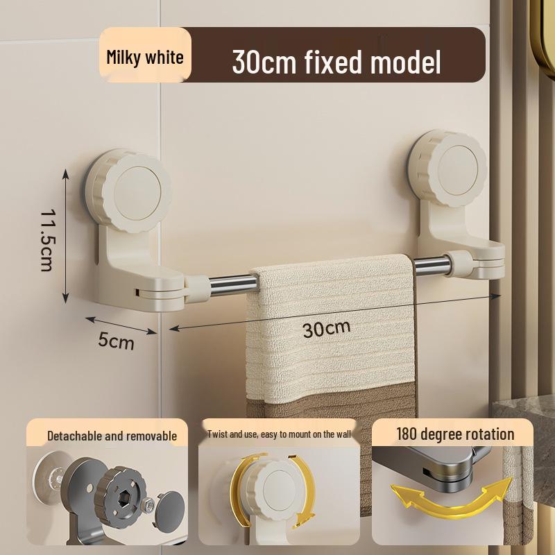 Punch-Free Rotating Towel Rack & Slippers Storage Bar