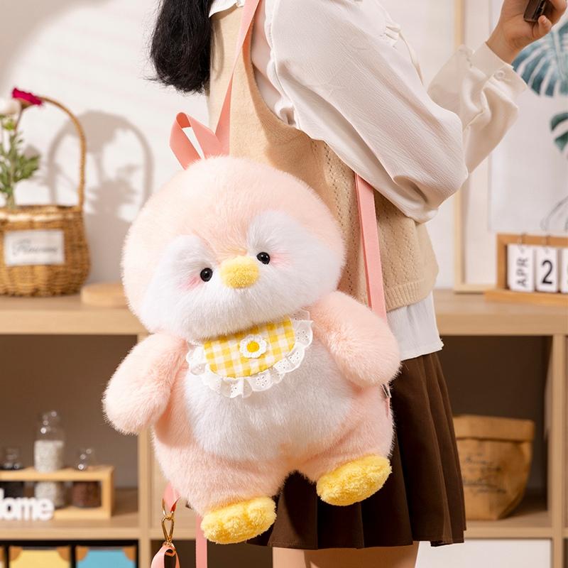 Cute Plush Penguin Backpacks Women Cartoon Fun Shoulder Bag Plush Fashion Kawaii Animal Penguin Backpack