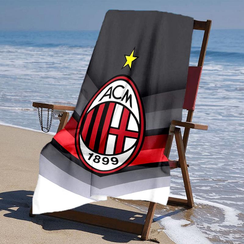 proof beach towel with Associazione Calcio Milan pattern - soft,absorbent,quick-drying,machine washable - perfect for swimming,camping,bathing