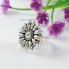 Bague Bouffante Fleur en Argent Sterling 925: Bague statement boho ajustable faite à la main