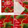2D FLAT PRINTING 2pcs Curtains (Without Rod) Floral Red Celebration Design Holiday Easter Printed Curtains Polyester Curtains