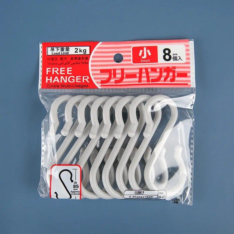 

8шт S-образный дверной крючок многоцелевой кухонный крючки гардеробная перекладина для одежды универсальный переносной пластиковый крючок для ванной комнаты серый