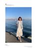Women's 2024 Spring White Knitted Vest and Dress Suit - Elegant Two-Piece Set