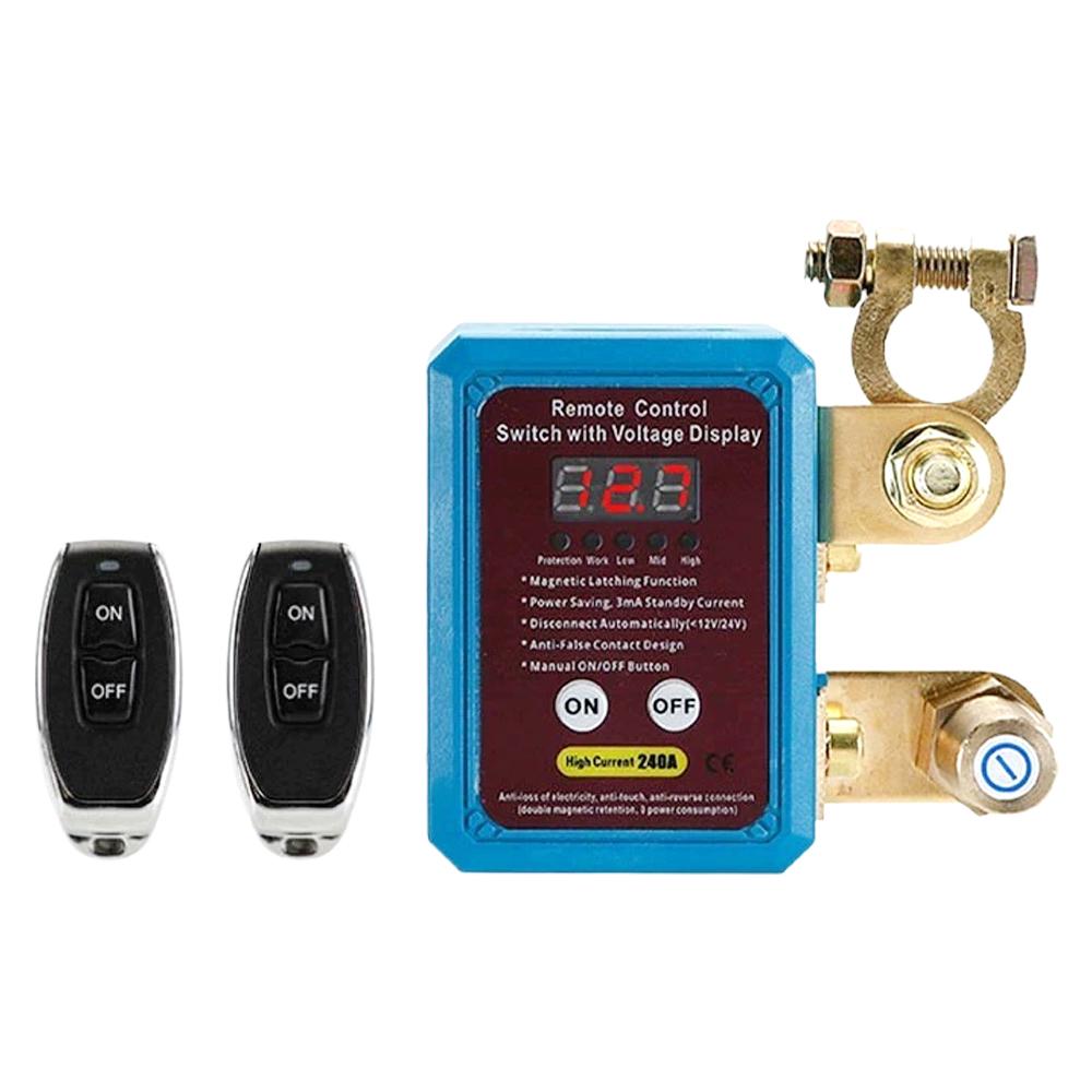 For Car Truck RV 1 Set Car Kill Switch Anti-Theft Remote Battery Disconnect Switch 12v 240A With Smart Voltage For Car Truck RV