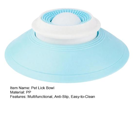 Pet Lick Bowl Dog Liquid Treat Feeder Lick Toy with Suction Cup Fun Slow Feeder with Rotating Ball Non-Slip Licking Bowl for Dogs Cats Enrichment