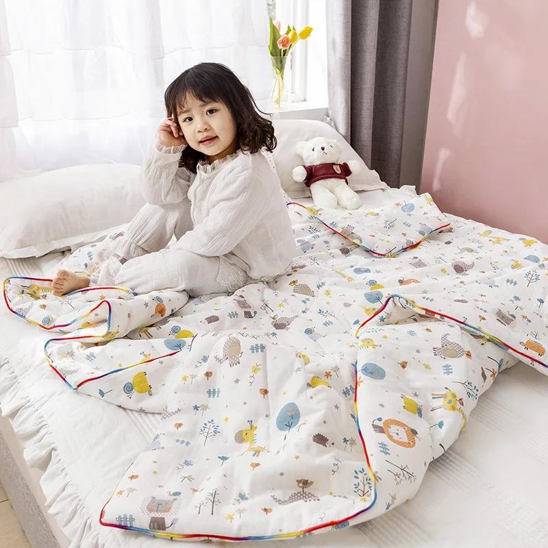 New Waffle Yarn Cotton Children's Summer Quilt Double Layer Yarn Airable Cover