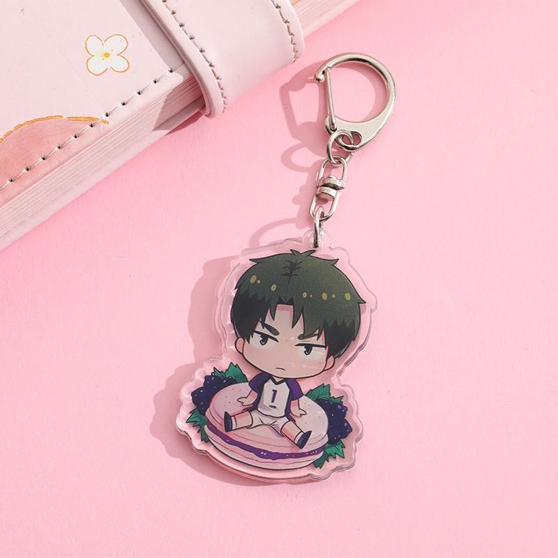 1/12Pcs Anime Character Haikyuu Acrylic Car Keychain Cute Backpack Pendant Funny Bag Charms Accessories Decoration Holiday Gifts
