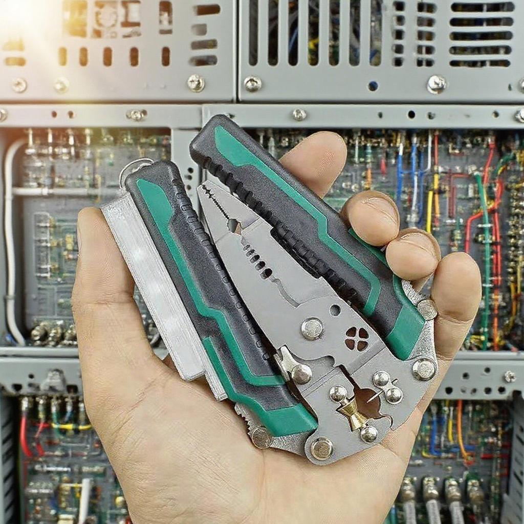 Wire Stripping Pliers Multifunctional Foldable Wire Stripper High-Hardness Cutting Edges Crimper Cable Cutter Plier Hand Tools