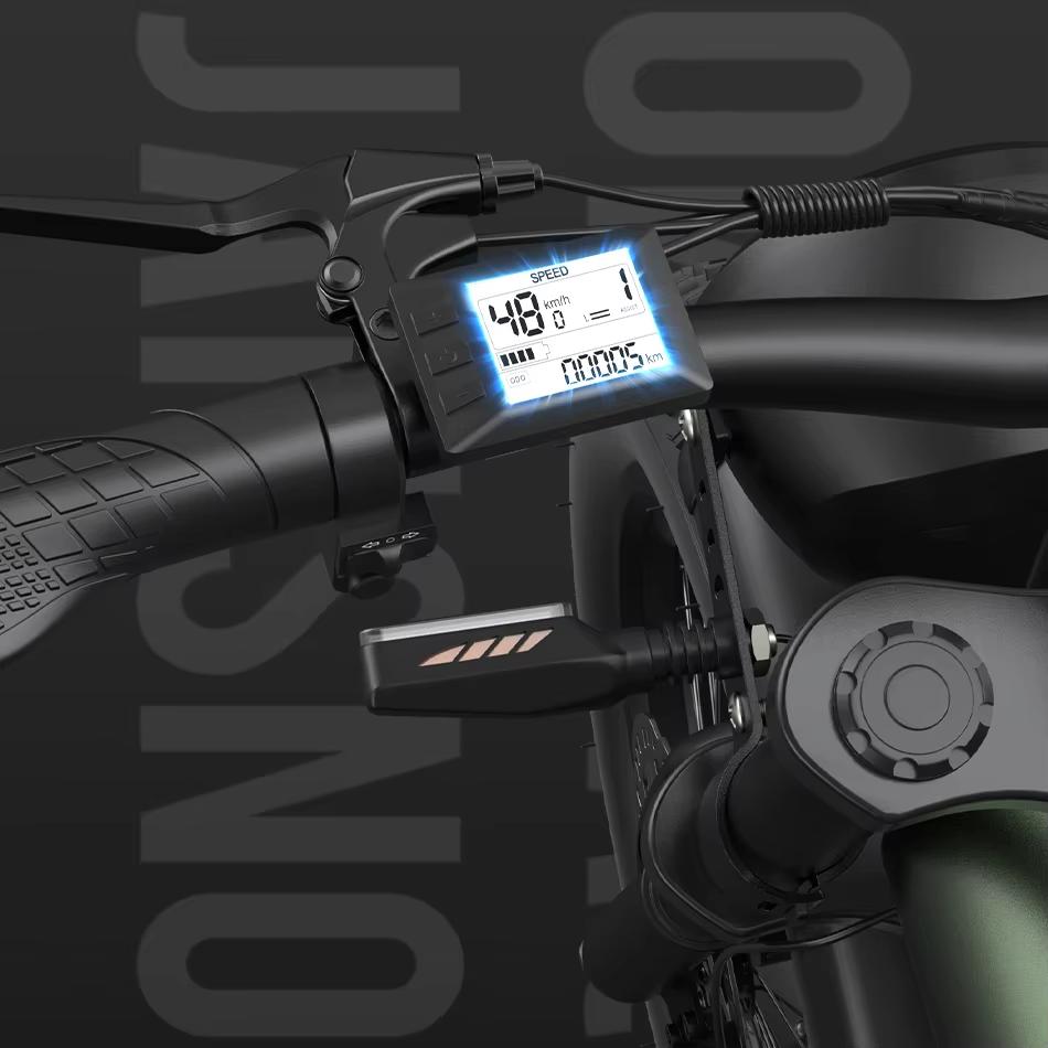 JANSNO X90 Vélo Électrique Adulte 750W 48V 14AH Batterie Cachée Pneus Larges 16" Double Suspension Tout-Terrain Neige Tous Terrains Vélo Électrique