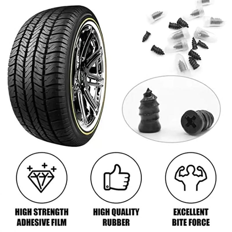 Tire Repair Nails Kit For Car/Motorcycle Fast Self-Service Tire Repair Tools Screw In Tire Repair Plugs With Box And Screwdriver
