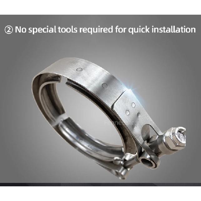 304 Stainless Steel Quick Release Standard V Band Clamp 1.5-6 Inches Male Female Flange V Clamp Kits Turbo Exhaust Pipe