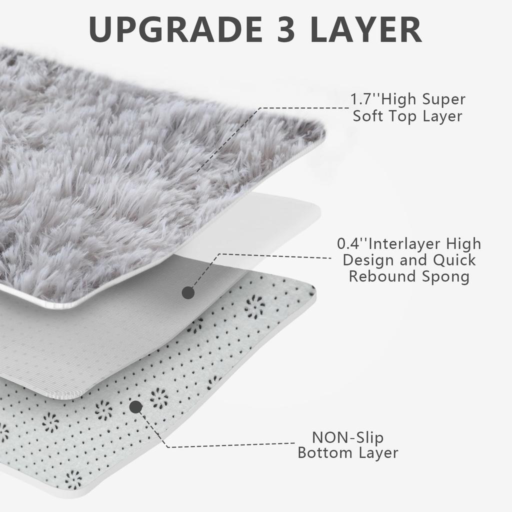 Ultra-Soft Puffy Rug, Bedroom & Living Room Indoor Floor Mat, Nursery Carpet, Children's Girls' Room Home Decor