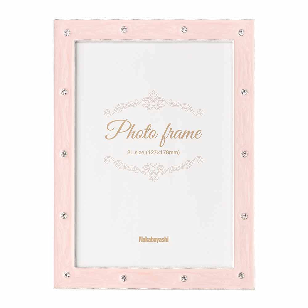 Nakabayashi Photo Frame (Alloy), Simple, 2L Size, F-TA-108-2L-P, Pink