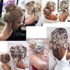 Szintetikus Chignon Messy Scrunchies elasztikus pánt haj konty Egyenes felhúzott hajdísz magas hőmérsékletű szálas természetes műhaj