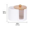 Cotton Pad and Qitp Holder, Small Plastic Cotton Swabs Dispenser with Lid, Bathroom Accessories Storage Organizer