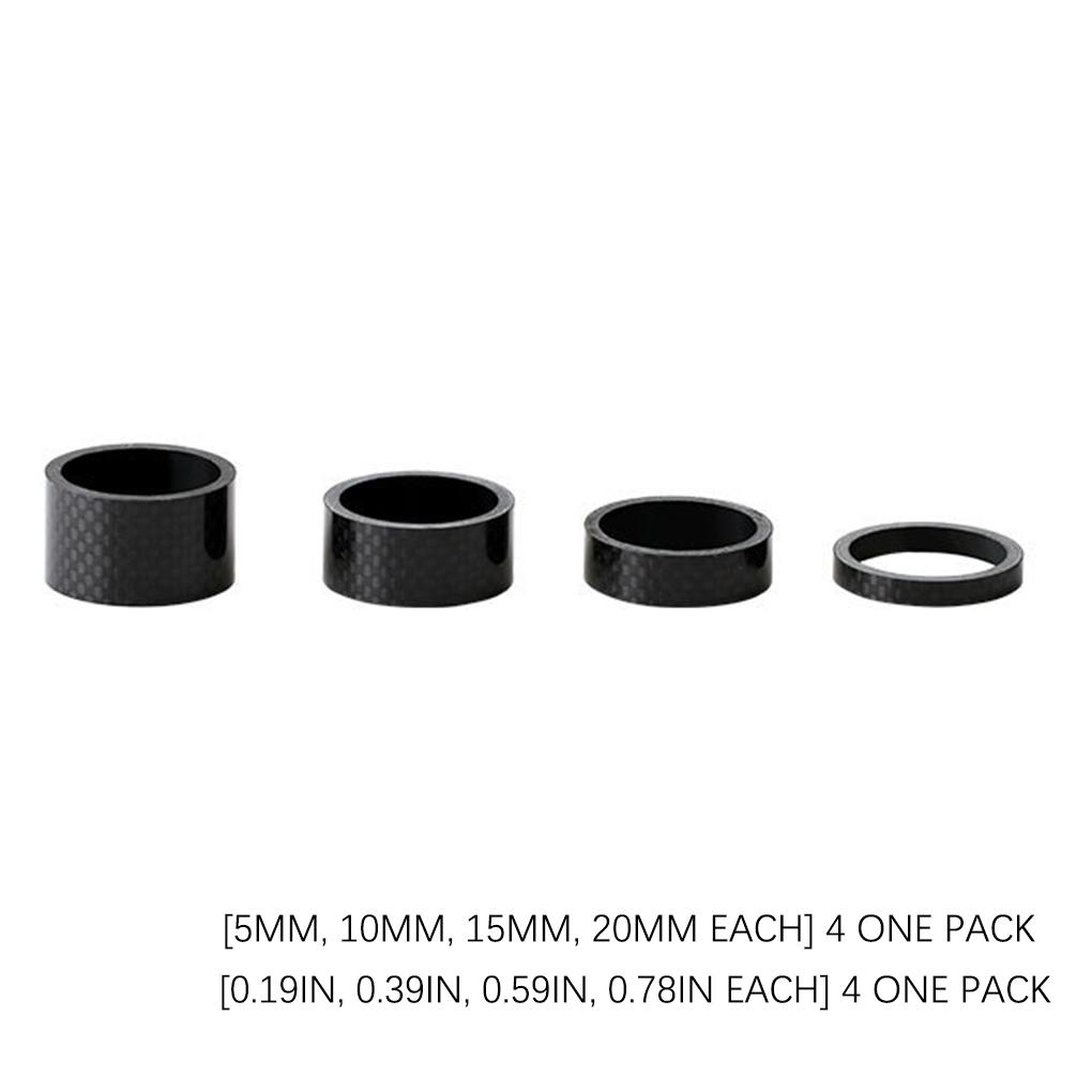 4 Pieces Headset Spacer Bike Frame Parts Cycling Fitting Carbon Fiber Washer Ring Modified Component Stem Gasket Rings