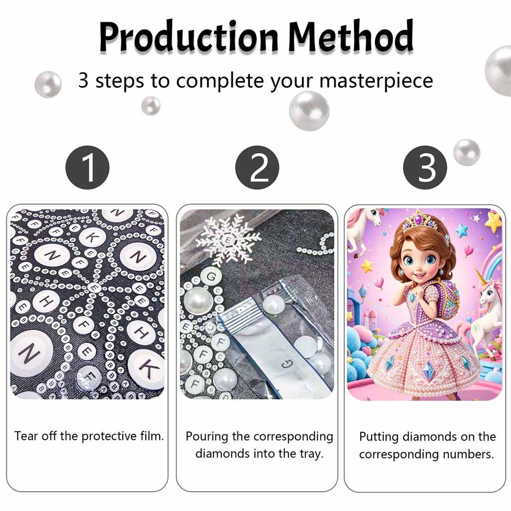 Disney unicorn pearl painting handmade diy pearl art painting simple living room hanging painting decoration