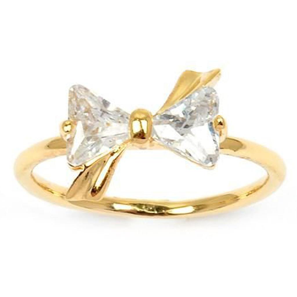 Gold Plated Ring 'Romantic Knot' White Gold