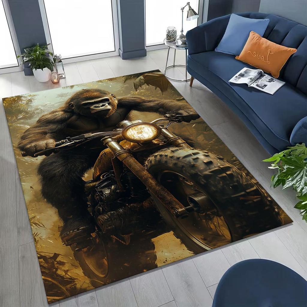 Alfombra Decorativa Personalizada para Motociclista, Motocicleta, Arte, para Dormitorio, Sala de Estar, Sofá, Felpudo de Entrada del Hogar, Alfombra de Piso Grande Antideslizante para Niños