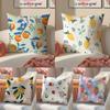 Full Print Fruit Print Pattern Art Cushion Cover Pillowcase Short Plush Invisible Zipper Room Sofa Cushion Cover