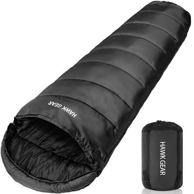 Śpiąca mumia śpiąca stopnie zimna prosta wszystkie pory roku [HAWK GEAR] torba, torba, typ, kemping, outdoor, -15 odporna, wodoodporna, (czarny)
