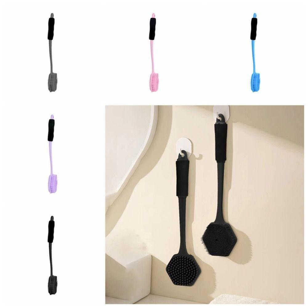 Double Sided Bathing Brush Anti Slip Back Scrubber Portable Silicone Shower Brush  Personal Care