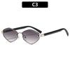 Women's sunglasses, men's and women's retro polygonal metal sunglasses