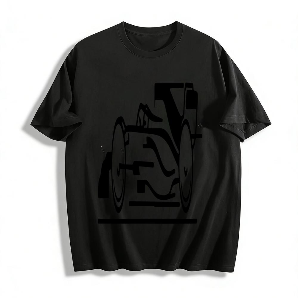 Vintage F1 Racing Car Print Casual T-Shirt Unisex Trendy Loose Crewneck Top For Car Enthusiasts Pure cotton T-shirt XXS