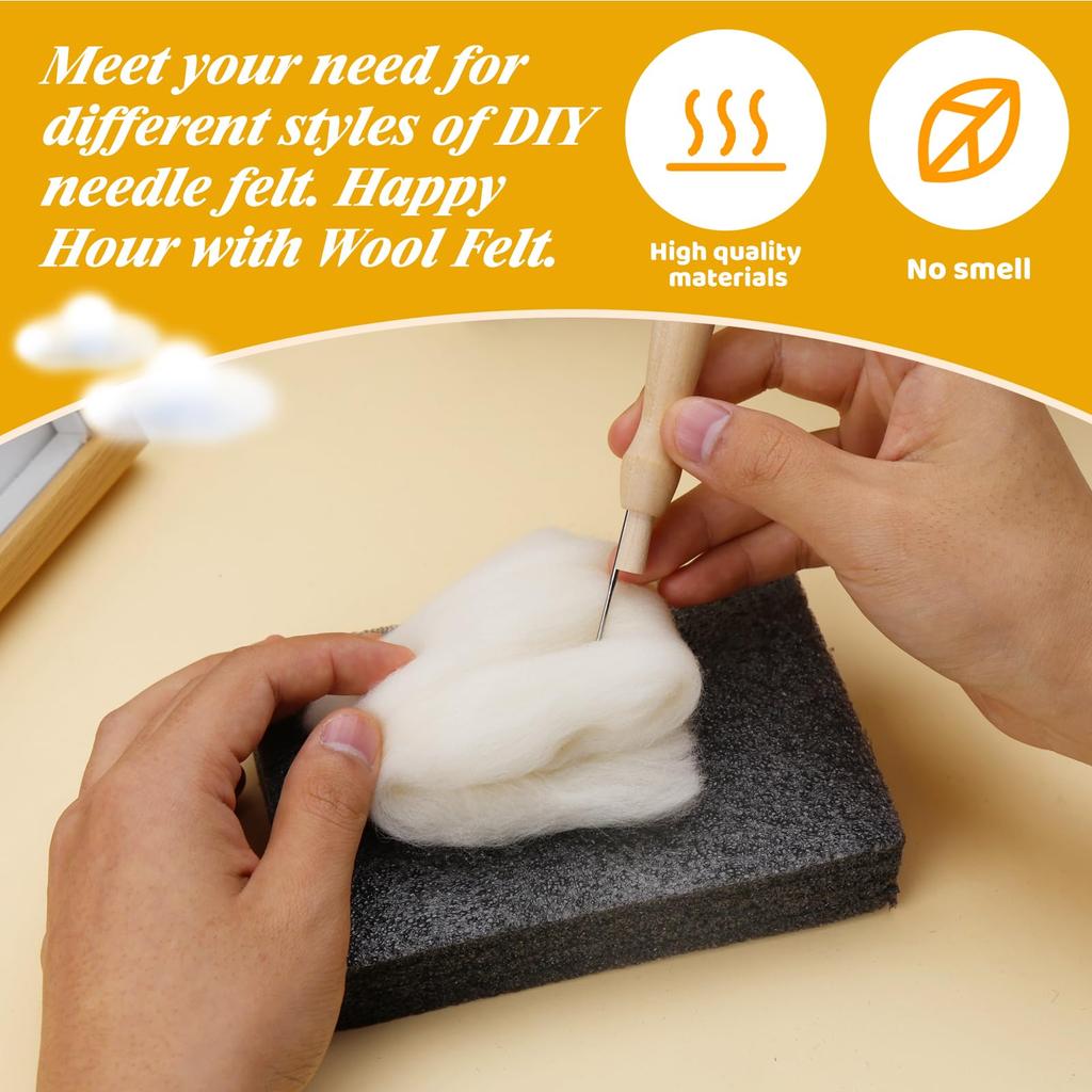 Fenrry 270g Wool Roving Wool Yarn Needle Felting Wool Fibre Wool Roving Top for Wool Felt Supplies DIY Festival Craft Materials