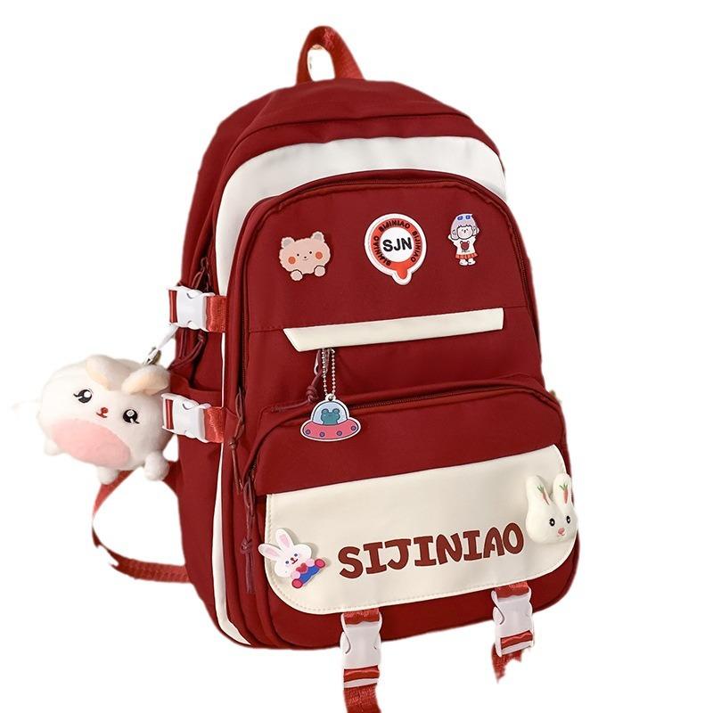 Schoolbag for Children Elementary School Students Burgundy Middle School Students Junior High School Girls Backpack