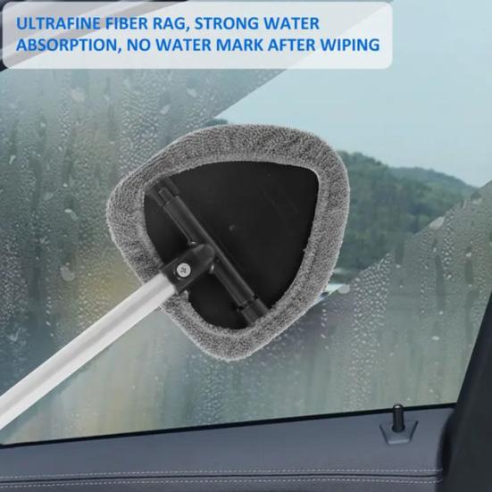 Windshield Cleaning Tool Car Cleaning Brush Retractable Windshield Cleaning Wand Auto Window Cleaner Microfiber Cloth Car Wash Brush