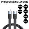 240W USB C to USB C Charging Cable Flat Nylon Cord Data Sync Charging Cord Efficient Type C Cord Fast For Phone 15 Pad