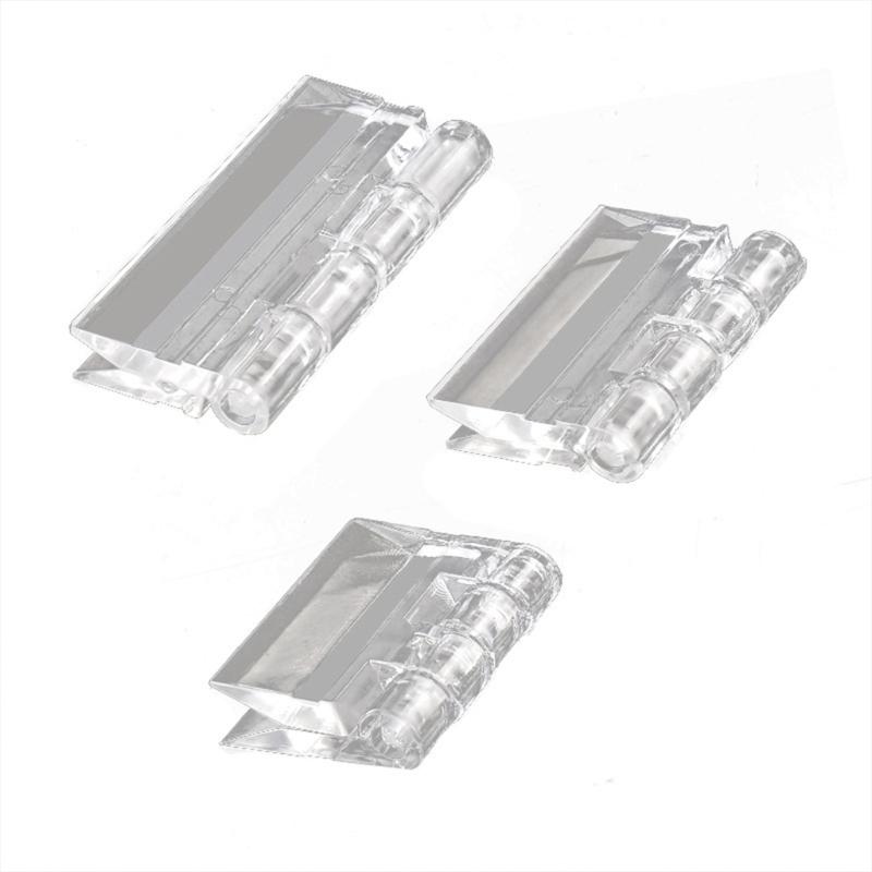 10pcs  Adhesive Clear Hinges with High Load Bearing Capacity Invisible Acrylic Hinges Set for Furniture & Cabinetry