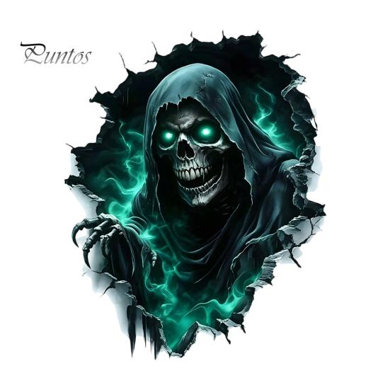 Spooky Wall Stickers Halloween Theme Sticker, Horror Skull Decal, Waterproof Self-adhesive Decor Art, for Home Living Room Bedroom And Party Ornaments