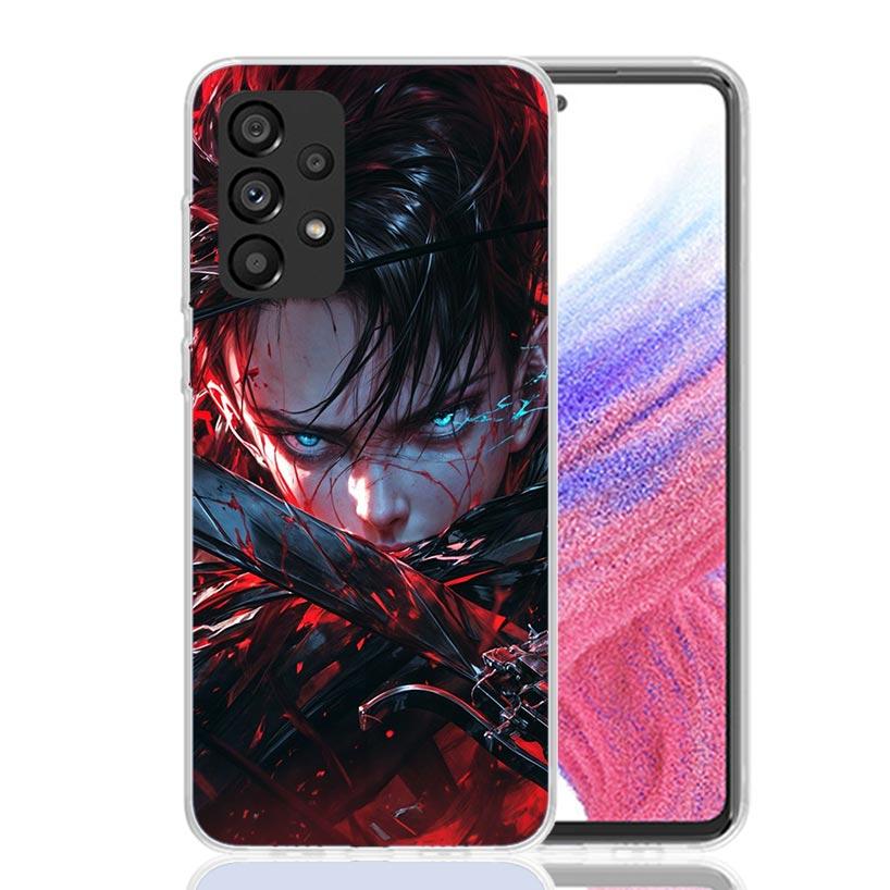 A-Attack on T-Titan Levi Phone Case For Samsung Galaxy A17 A16 A14 A15 A13 A57 A56 A54 A55 A53 A37 A36 A34 A35 A33 A26 A24 A25 A