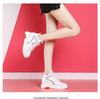 Women's High-Top White Cotton Shoes with Plush Lining, Autumn/Winter 2022 Collection - Height-Enhancing Sports Casual Footwear.