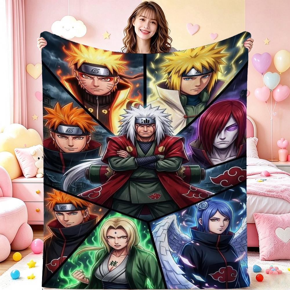 Naruto Unleashes Rasengan Theme Cute Flannel Blanket Skinfriendly Warm Fleece Blanket For Living Room Sofa Nap Home Decor Gift For Friends