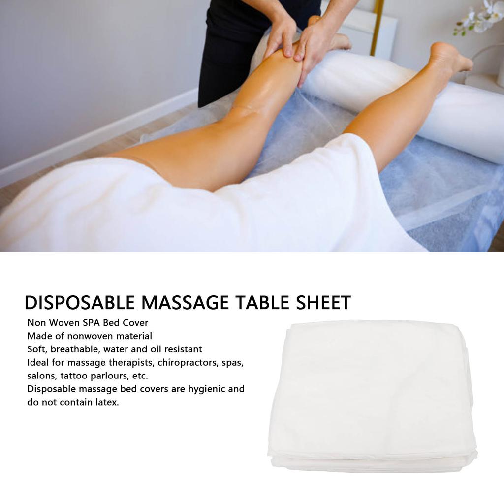 10pcs Disposable Massage Table Sheet Disposable Massage Table Sheet Elastic Bed Cover for Most Standard Massage Tables and Chairs