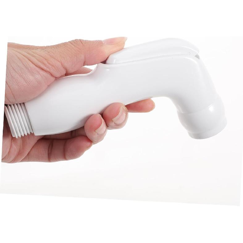 Angoily Handheld Bidet Shower Head White ABS Plastic Bathroom Shower Head Nozzle 2.1cm Diameter Easy to Install