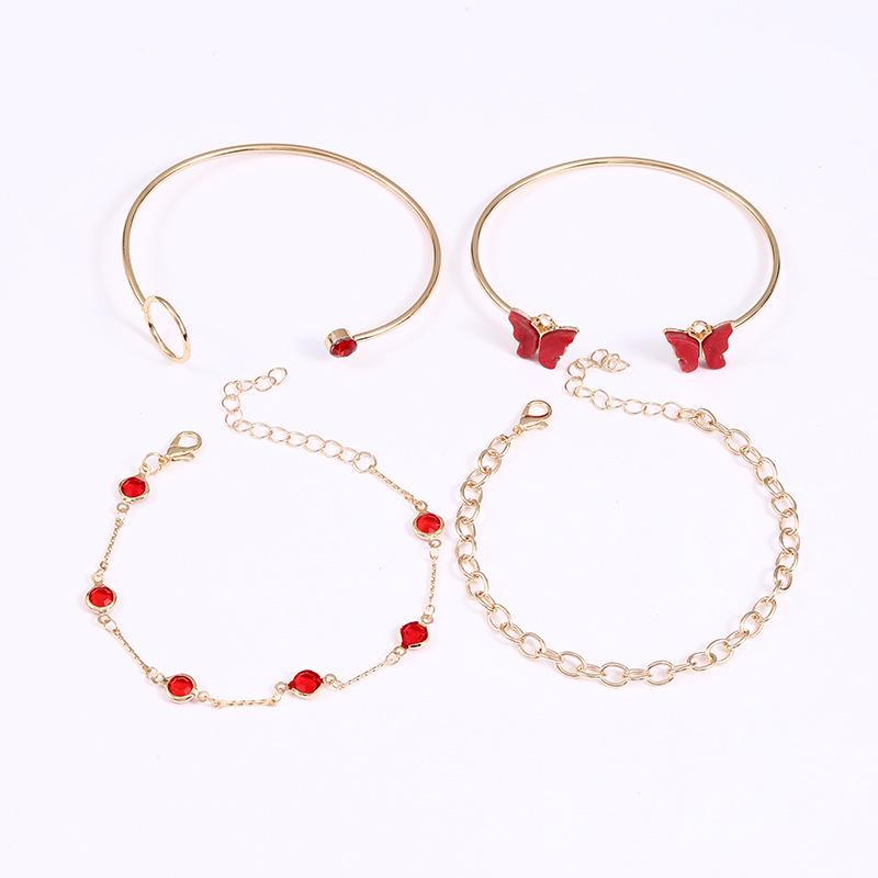 Elegantes mehrlagiges Schmetterlingsarmband-Set – Luxusschmuck im europäischen und amerikanischen INS-Stil für Damen