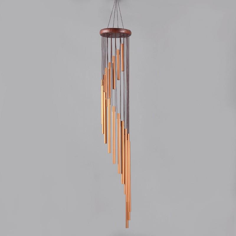 18-Tube Spiral Wind Chime Aluminum Musical Hanging Decor Garden Patio Balcony Ethnic Style Handcrafted