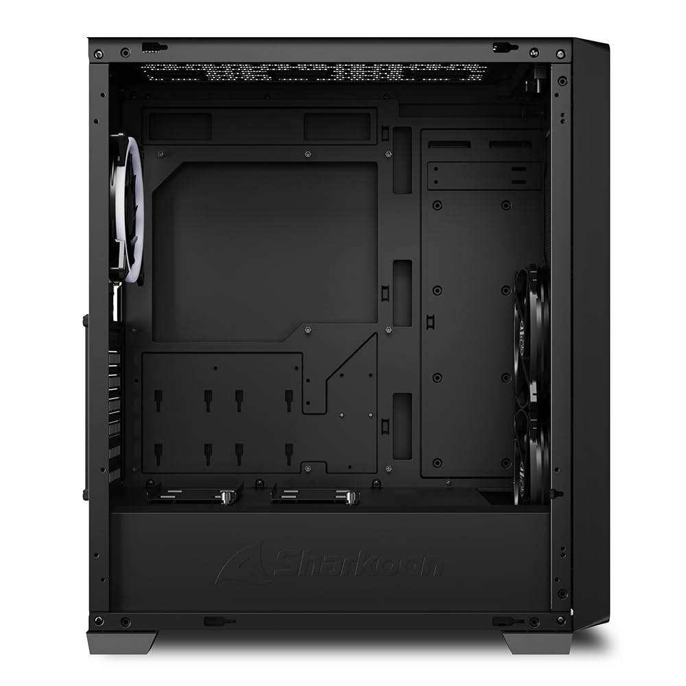 Sharkoon Mid Tower PC Case VS8 RGB Black Checkered Flag Style Front Panel Compatible with ATXMicro ATXMini-ITX Standards Equipped with 2 120mm Fans1