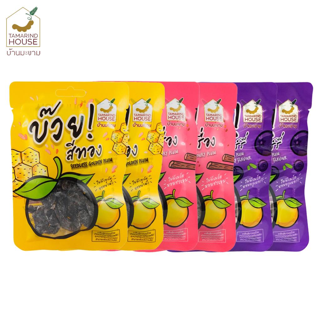 

Tamarind House Seedless Plum, Золотая слива, Пикантная слива, вкус черники, 35 г. x 1/3/6/12 - Тайская закуска 35 g. x 6 pcs