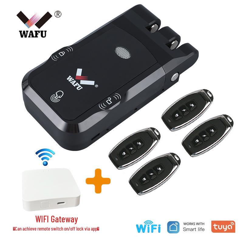 Graffiti Invisible Wireless Anti-theft Smart Lock with Remote Control for Home, Keyhole-less Design for Entrance and Sliding Doors